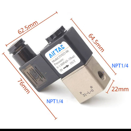 Airtac 2V025-08: 2 Way Solenoid Valve - 2V02508AT