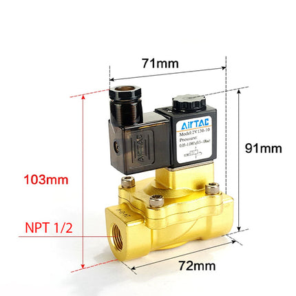 Airtac 2V130-15: 2 Way Solenoid Valve - 2V13015BT
