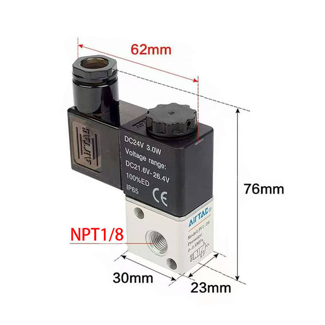 Airtac 3V1-06: Solenoid valve(3/2 way) - 3V106ET