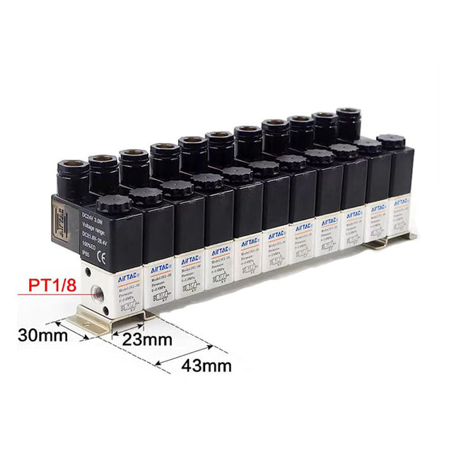 Airtac 3V1-06: Solenoid (3/2 way) +manifold - 3V106C11F