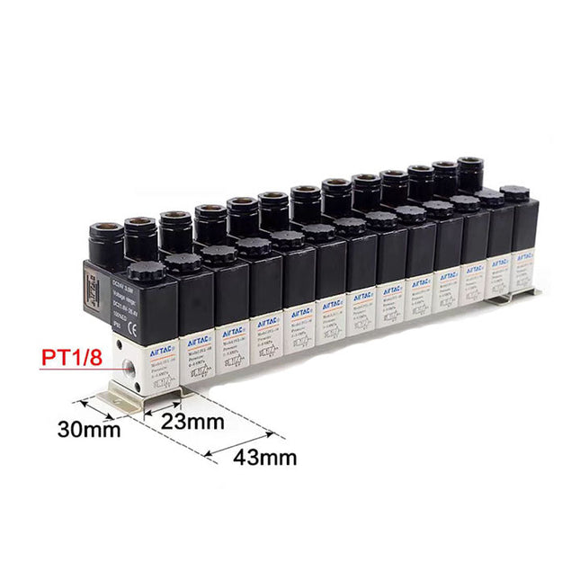 Airtac 3V1-06: Solenoid (3/2 way) +manifold - 3V106F13F