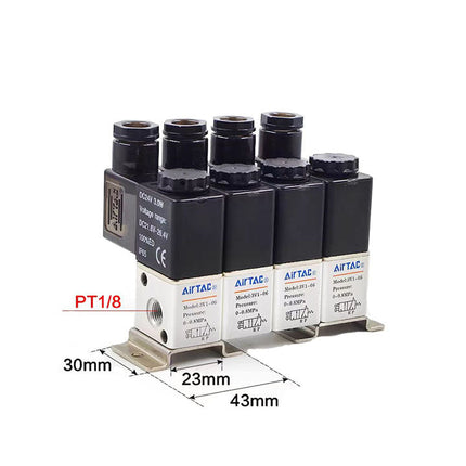 Airtac 3V1-06: Solenoid (3/2 way) +manifold - 3V106F4F
