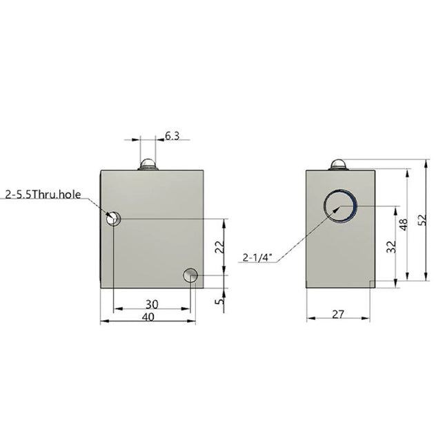 Airtac CM3B-08: Manual Valve. 3 Way - CM3B08T