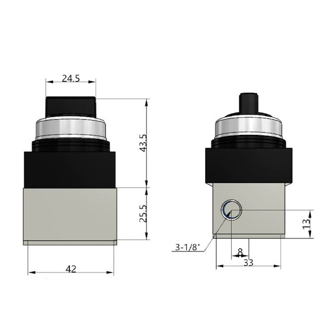 Airtac CM3HD-06: Manual Valve. 5 Way - CM3HD06BT