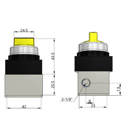 Airtac CM3HD-06: Manual Valve. 5 Way - CM3HD06YT