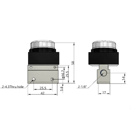 Airtac CM3PF-06: Manual Valve. 3 Way - CM3PF06YG