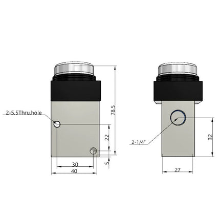 Airtac CM3PF-08: Manual Valve. 3 Way - CM3PF08BT
