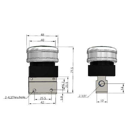 Airtac CM3PMS-06: Manual Valve. 3 Way - CM3PMS06GT