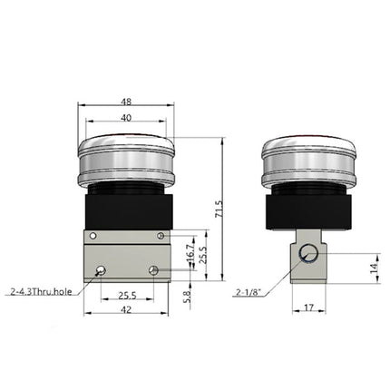 Airtac CM3PMS-06: Manual Valve. 3 Way - CM3PMS06RG
