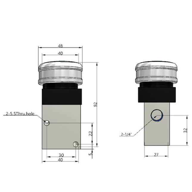 Airtac CM3PMS-08: Manual Valve. 3 Way - CM3PMS08BG