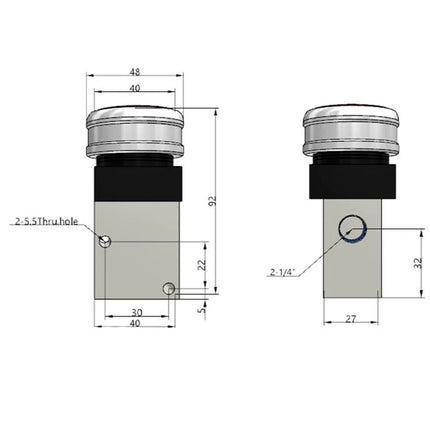 Airtac CM3PMS-08: Manual Valve. 3 Way - CM3PMS08R