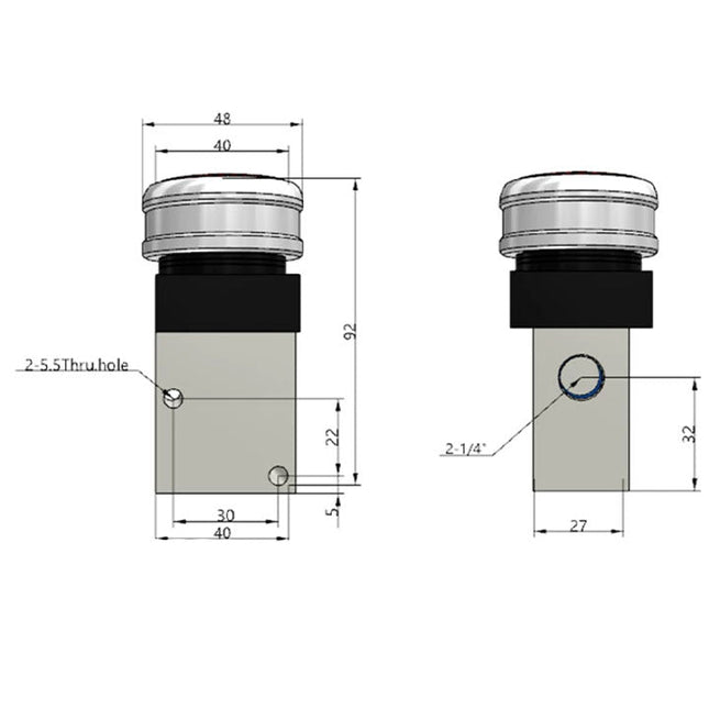 Airtac CM3PMS-08: Manual Valve. 3 Way - CM3PMS08RT