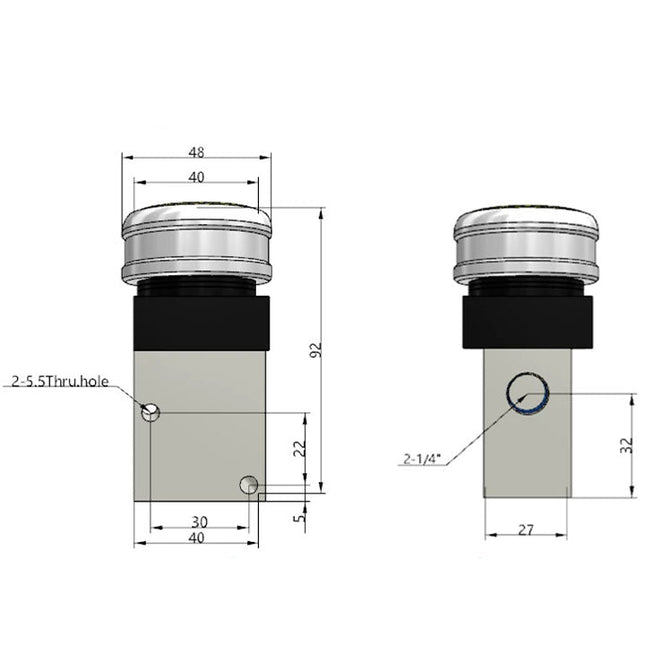 Airtac CM3PMS-08: Manual Valve. 3 Way - CM3PMS08YG