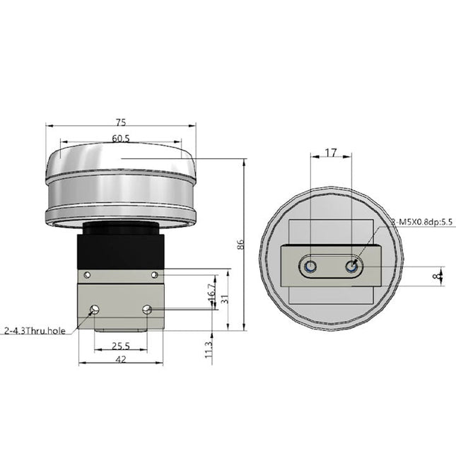 Airtac CM3PMX-05: Manual Valve. 3 Way - CM3PMX05B