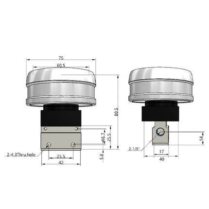 Airtac CM3PMX-06: Manual Valve. 3 Way - CM3PMX06BG