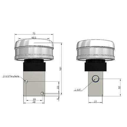 Airtac CM3PMX-08: Manual Valve. 3 Way - CM3PMX08Y