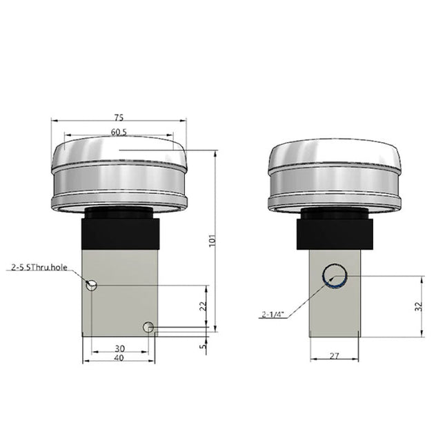 Airtac CM3PMX-08: Manual Valve. 3 Way - CM3PMX08YG