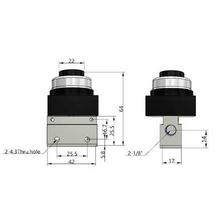 Airtac CM3PP-06: Manual Valve. 3 Way - CM3PP06BG