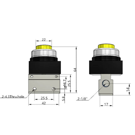 Airtac CM3PP-06: Manual Valve. 3 Way - CM3PP06Y