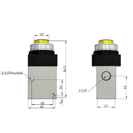 Airtac CM3PP-08: Manual Valve. 3 Way - CM3PP08Y