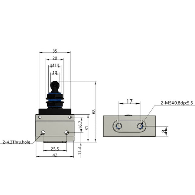 Airtac CM3V-05: Manual Valve. 3 Way - CM3V05