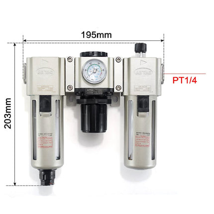 Airtac GAC300: Filter Regulator Lubricator - GAC30008AS