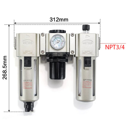 Airtac GAC600: Filter Regulator Lubricator - GAC600C20AST