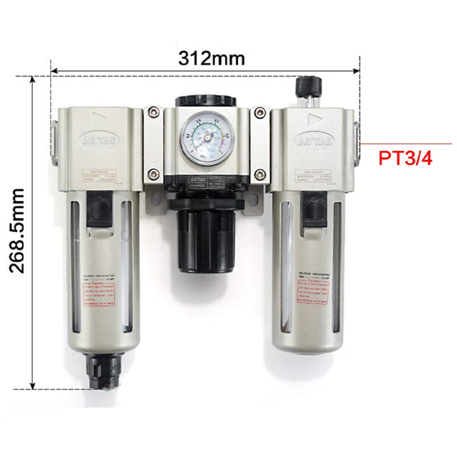 Airtac GAC600: Filter Regulator Lubricator - GAC600C20S