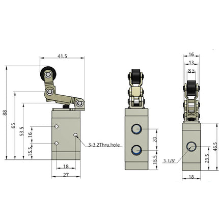 Airtac M3L110-06: Manual Valve. 3 Way - M3L11006T
