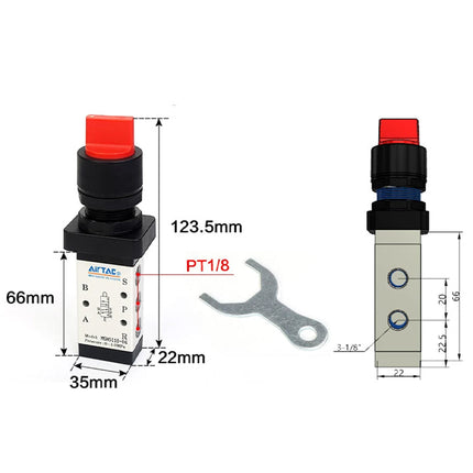 Airtac M5HS210-06: Manual Valve. 5 Way - M5HS21006R