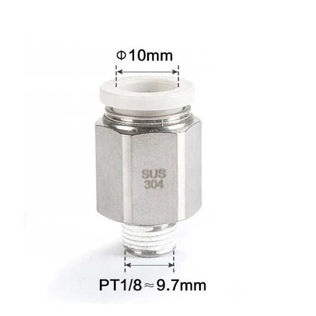 Airtac PC: Male connector--One-touch fittings(stainless steel) - PC1001-S
