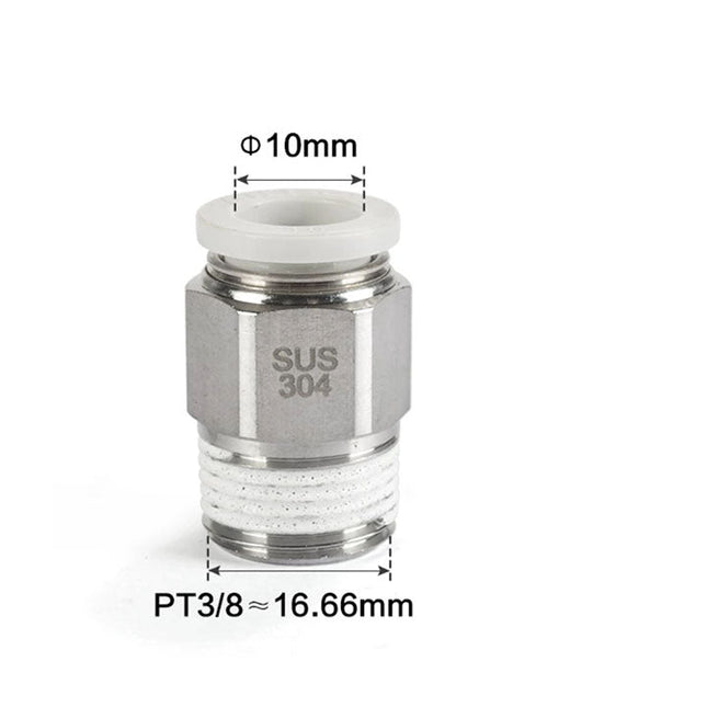 Airtac PC: Male connector--One-touch fittings(stainless steel) - PC1003-S