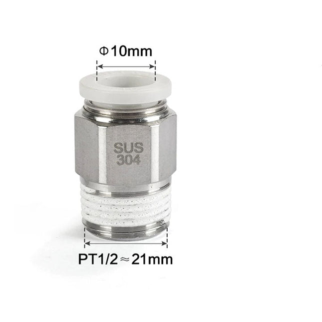 Airtac PC: Male connector--One-touch fittings(stainless steel) - PC1004-S