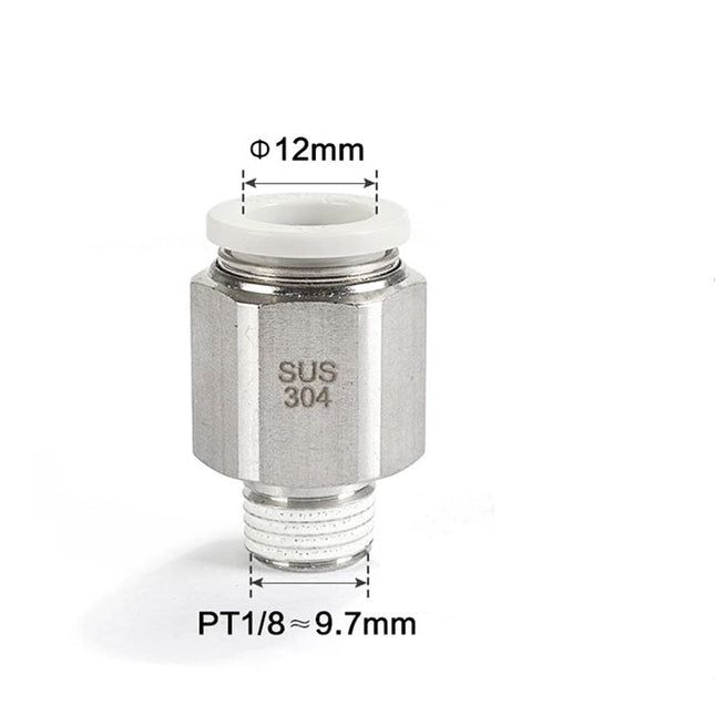 Airtac PC: Male connector--One-touch fittings(stainless steel) - PC1201-S