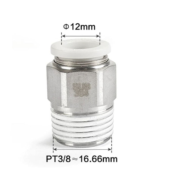 Airtac PC: Male connector--One-touch fittings(stainless steel) - PC1203-S