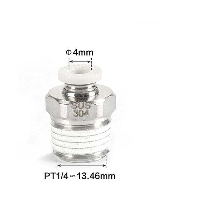 Airtac PC: Male connector--One-touch fittings(stainless steel) - PC402-S