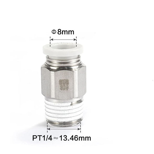 Airtac PC: Male connector--One-touch fittings(stainless steel) - PC802-S