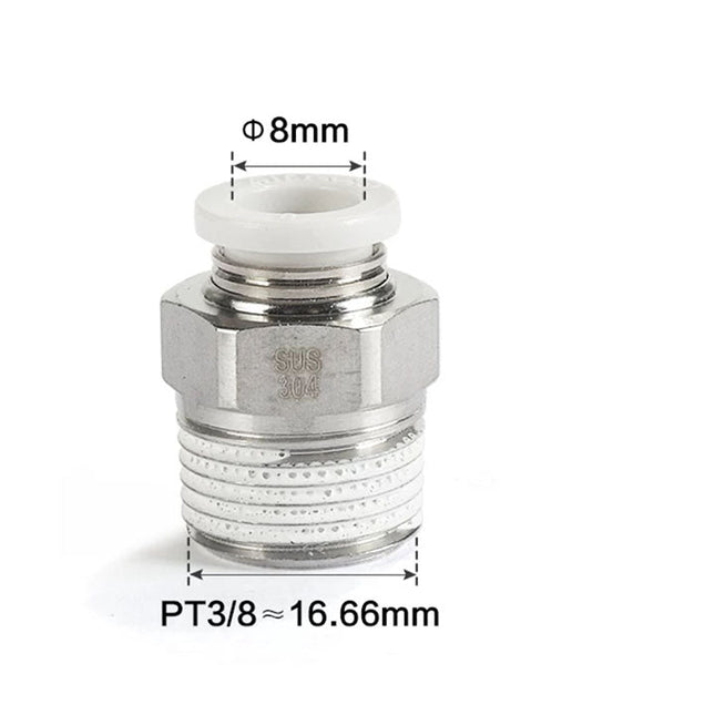 Airtac PC: Male connector--One-touch fittings(stainless steel) - PC803-S