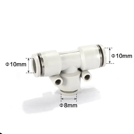 Airtac PEG: Push Lock Fitting. Different Diameter Tee - PEG10-8