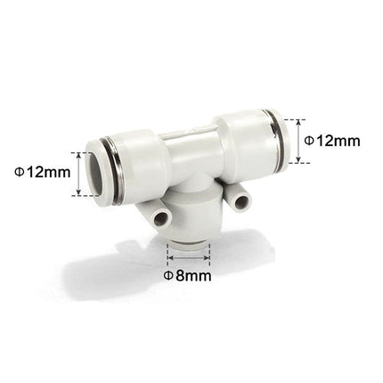 Airtac PEG: Push Lock Fitting. Different Diameter Tee - PEG12-8