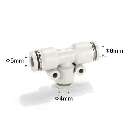 Airtac PEG: Push Lock Fitting. Different Diameter Tee - PEG6-4