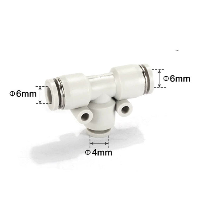 Airtac PEG: Push Lock Fitting. Different Diameter Tee - PEG6-4