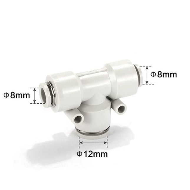 Airtac PEW: Push Lock Fitting. Different Diameter Tee - PEW12-8