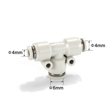 Airtac PEW: Push Lock Fitting. Different Diameter Tee - PEW6-4