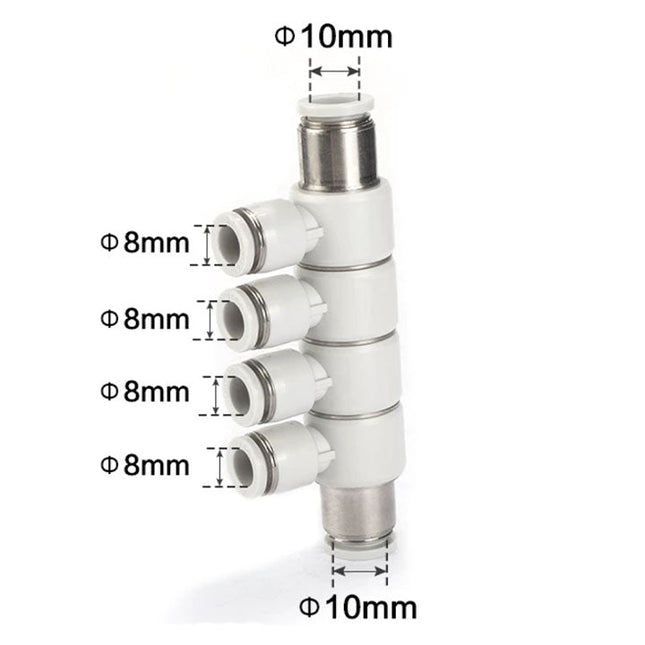 Airtac PHD: Push Lock Fitting. Universal Reducer Four Branch Union - PHD10-8