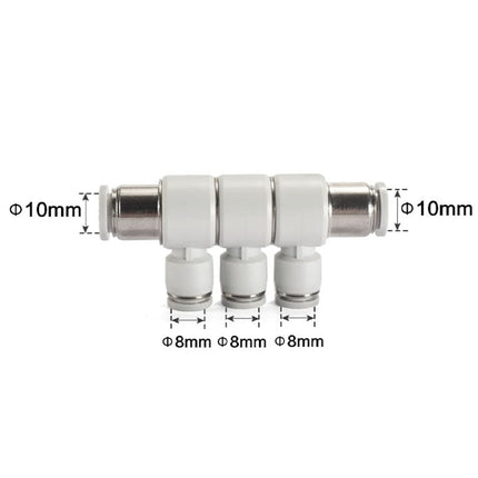 Airtac PHK: Push Lock Fitting. Universal Reducer Triple Branch Union - PHK10-8