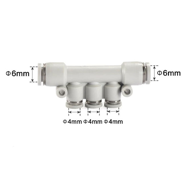 Airtac PKG: Push Lock Fitting. Reducer Triple Branch Union - PKG6-4