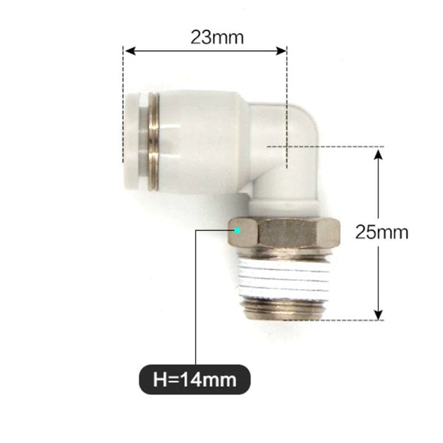 Airtac PL: Push Lock Fitting. Male Elbow - PL802