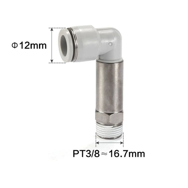 Airtac PLL: Push Lock Fitting. Extended Male Elbow - PLL1203