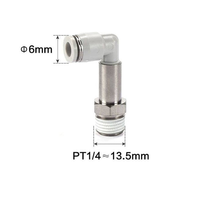 Airtac PLL: Push Lock Fitting. Extended Male Elbow - PLL602